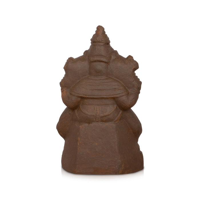 Eco Friendly Ganesha Idol Sitting On Simhasanam - 9 x 4.75 Inches | Clay Ganpati Idol/ Ganesh Chaturthi Decoration