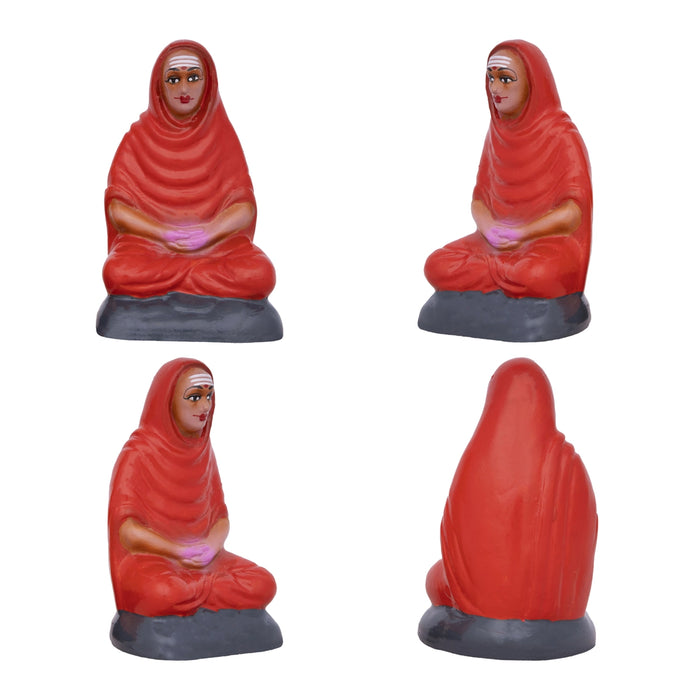 Adi Shankara with 4 Disciples Paper Mache Golu Bommai Set - 9 x 4 Inches | Giri Golu Doll/ Navaratri Golu Bomma/Gombe/Bommai