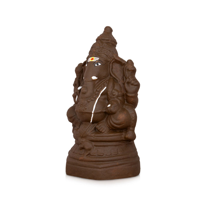 Eco Friendly Ganesha Idol - 10.5 x 6 Inches | Clay Statue/ Ganpati Idol/ Ganesh Chaturthi Decoration