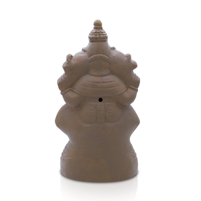 Ganesha Sitting on Base Murti - 11 x 6 Inches | Clay Idol/ Ganapati Statue For Pooja & Vinayagar Chaturthi