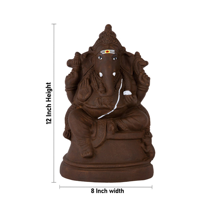 Eco Friendly Maha Ganapati Clay Golu Bommai - 12 Inches | Giri Golu Doll/ Navaratri Golu Bomma/Gombe/Bommai