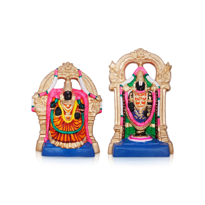Perumal Thayar Clay Golu Bommai - 15 Inches | Giri Golu Doll/ Navaratri Golu Bomma/Gombe/Bommai