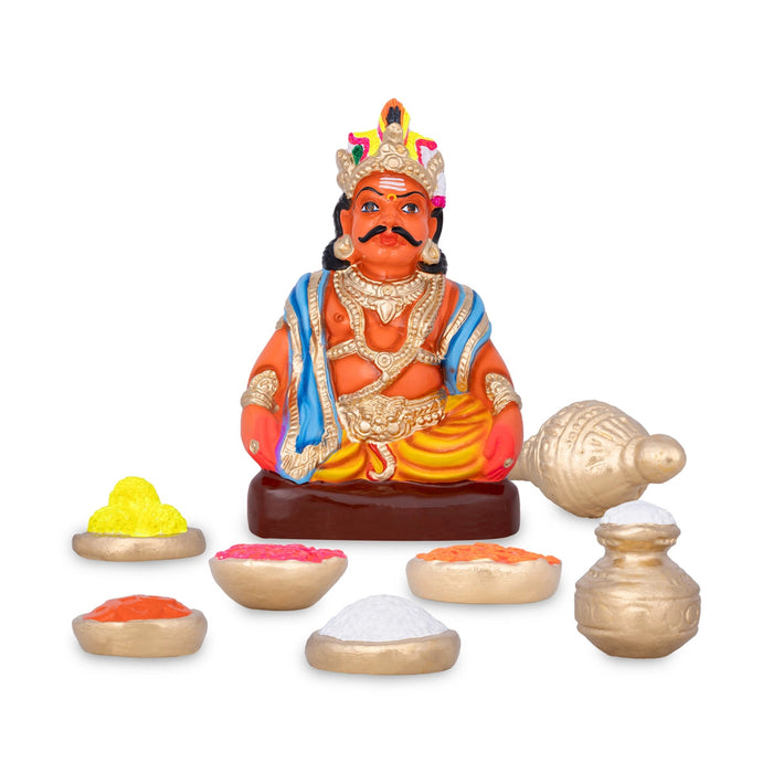 Maya Bazar Paper Mache Golu Bommai Set - 11 X 6 Inches | Navaratri Gombe/ Giri Golu Doll/ Navratri Decor