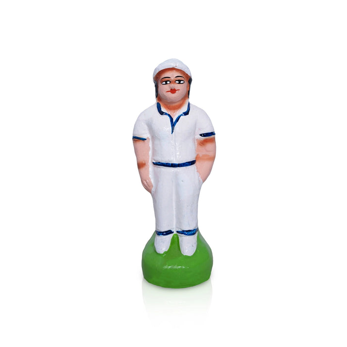 Cricket Clay Golu Bommai Set - 6.5 x 3 Inches | Giri Golu Doll/ Navaratri Golu Bomma/ Gombe/ Dasara Doll