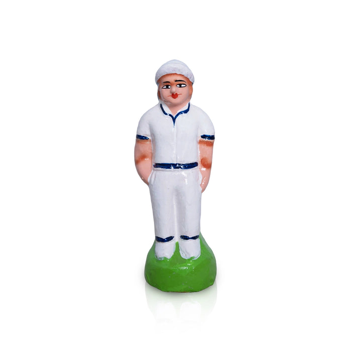 Cricket Clay Golu Bommai Set - 6.5 x 3 Inches | Giri Golu Doll/ Navaratri Golu Bomma/ Gombe/ Dasara Doll