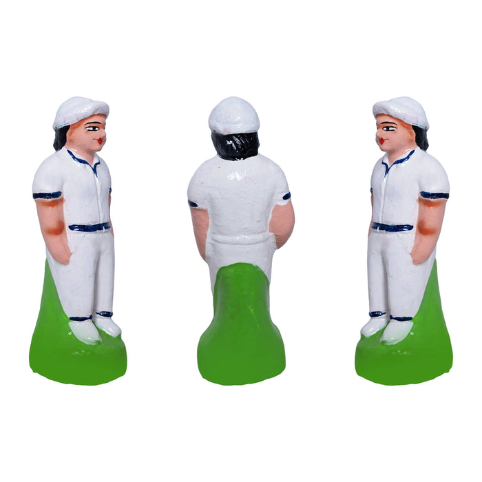 Cricket Clay Golu Bommai Set - 6.5 x 3 Inches | Giri Golu Doll/ Navaratri Golu Bomma/ Gombe/ Dasara Doll