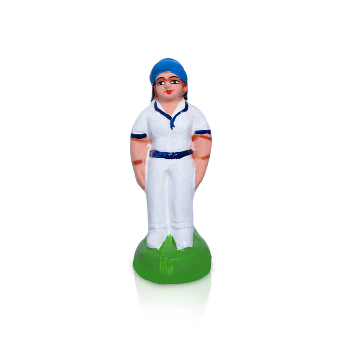 Cricket Clay Golu Bommai Set - 6.5 x 3 Inches | Giri Golu Doll/ Navaratri Golu Bomma/ Gombe/ Dasara Doll