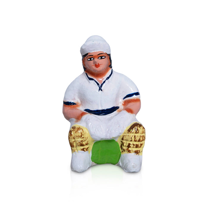 Cricket Clay Golu Bommai Set - 6.5 x 3 Inches | Giri Golu Doll/ Navaratri Golu Bomma/ Gombe/ Dasara Doll