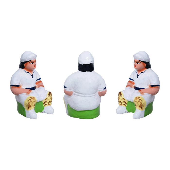 Cricket Clay Golu Bommai Set - 6.5 x 3 Inches | Giri Golu Doll/ Navaratri Golu Bomma/ Gombe/ Dasara Doll
