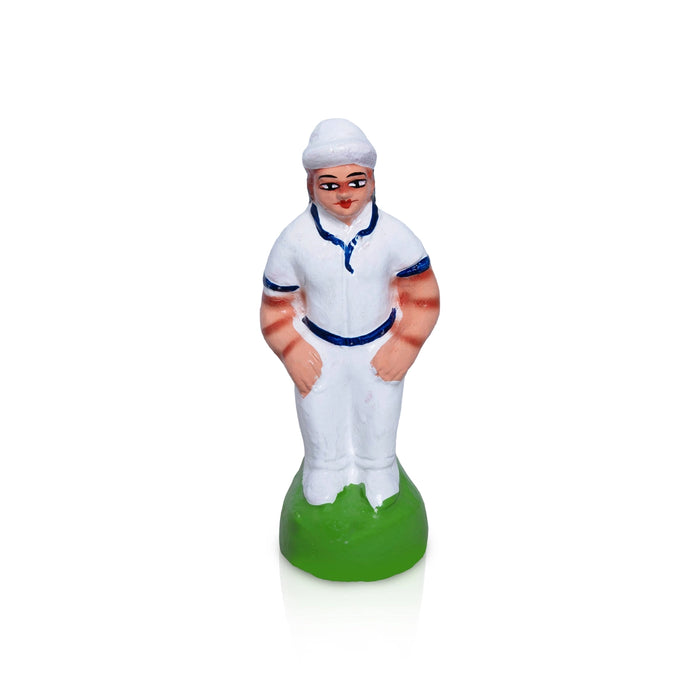 Cricket Clay Golu Bommai Set - 6.5 x 3 Inches | Giri Golu Doll/ Navaratri Golu Bomma/ Gombe/ Dasara Doll