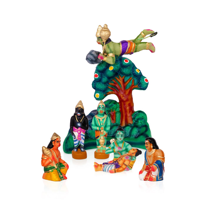 Sanjeevi Malai Clay Golu Bommai Set - 10 x 8 Inches | Giri Golu doll/ Navaratri Kolu Bomma/ Gombe/ Bommalu