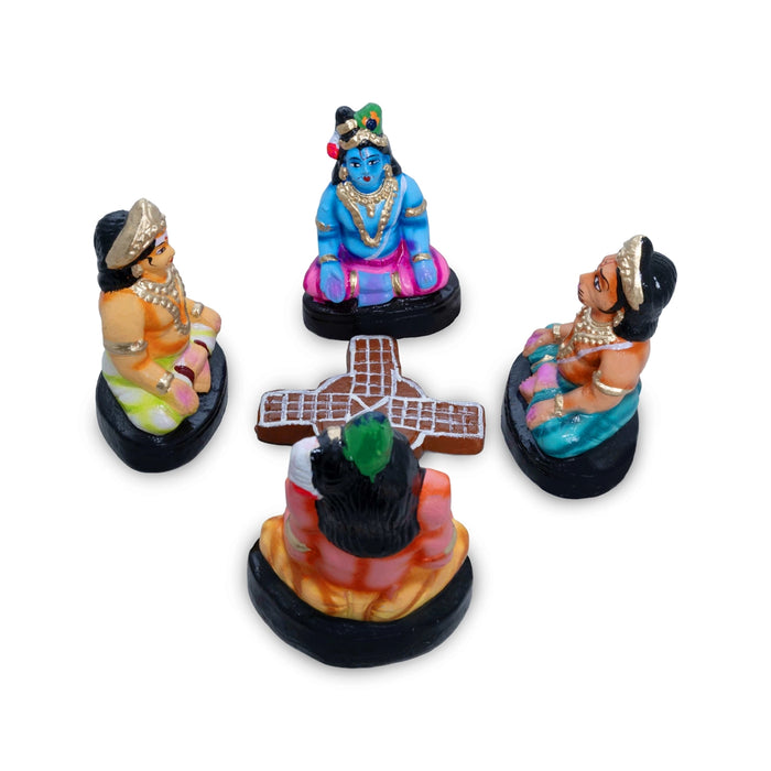 Balagar Thayam Clay Golu Bommai Set - 5 x 4 Inches | Giri Golu Doll/ Navaratri Golu Bomma/ Gombe/ Dasara Doll