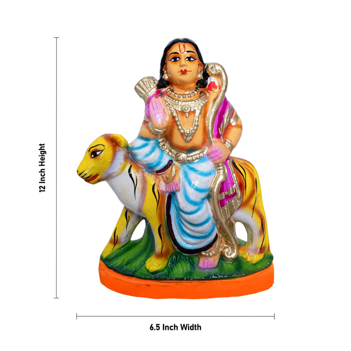 Ayyappan Clay Golu bommai - 12 x 6.5 Inches | Giri Golu Bommai/ Navaratri Kolu Bommalu/ Gombe