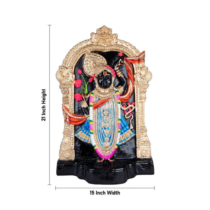 Dwaraka Krishna Murti Paper Mache Golu Bommai- 21 x 15 Inches | Giri Golu Doll/ Navratri Decor/ Navaratri Gombe