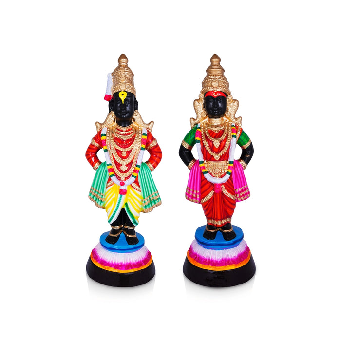 Pandurangan Rukkumayi Paper Mache Golu Bommai Pair - 28 x 9 Inches | 2 Pcs/ Giri Golu doll/ Navaratri Golu Gombe