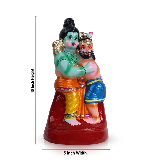 Rama Idol With Gugan Clay Golu Bommai - 10 X 5 Inches | Navaratri Golu Gombe/ Giri Golu Doll/ Navratri Decor
