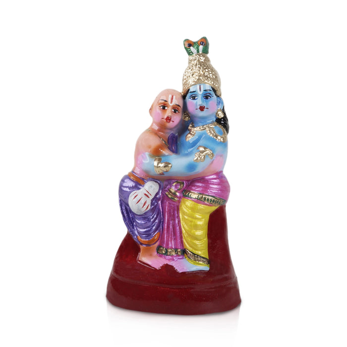 Krishna Murti With Kuselar Clay Golu Bommai- 11 X 7 Inches | Navaratri Golu Gombe/Giri Golu Doll/Navratri Decor