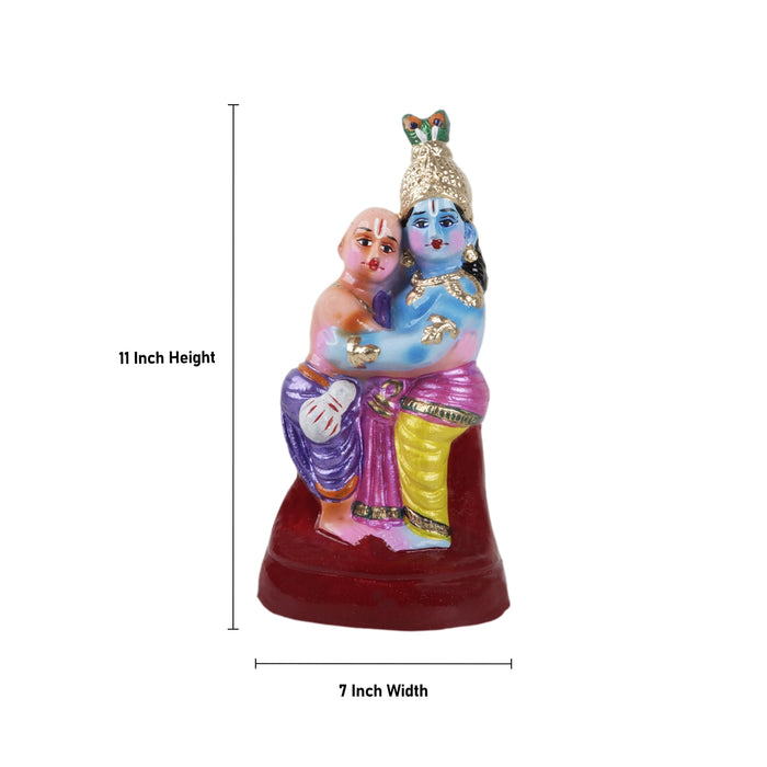 Krishna Murti With Kuselar Clay Golu Bommai- 11 X 7 Inches | Navaratri Golu Gombe/Giri Golu Doll/Navratri Decor