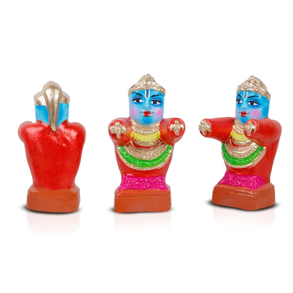 Puri Jagannath Clay Golu Bommai Set - 9 x 3.5 Inches | Giri Golu Doll/ Navaratri Golu Bomma/Gombe/Bommai