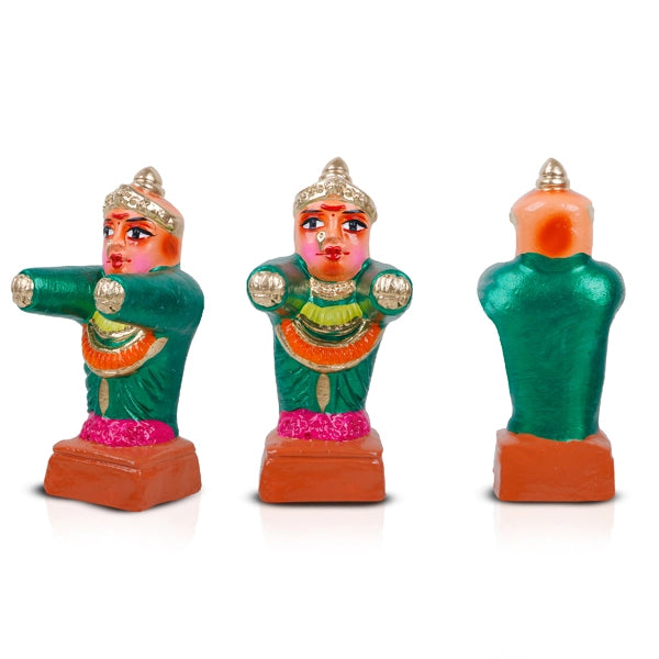 Puri Jagannath Clay Golu Bommai Set - 9 x 3.5 Inches | Giri Golu Doll/ Navaratri Golu Bomma/Gombe/Bommai