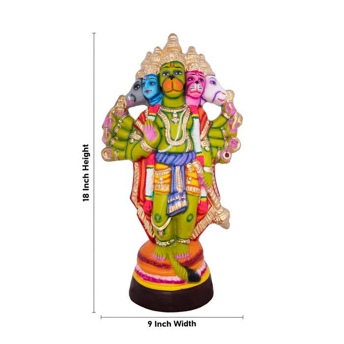 Panchamukha Hanuman Paper Mache Golu Bommai - 18 x 9 Inches | Giri Golu Doll/ Navaratri Golu Bomma/Gombe/Bommai