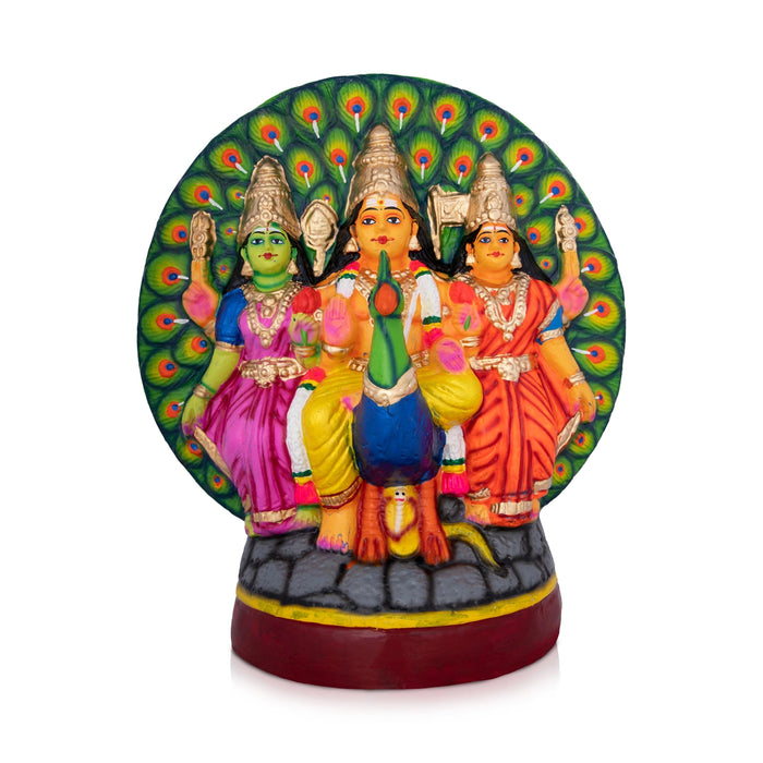 Mayil Murugan Paper Mache Golu Bommai - 16 x 12 Inches | Giri Golu Doll/ Navaratri Golu Bomma/Gombe/Bommai