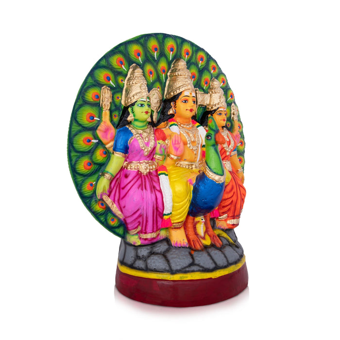 Mayil Murugan Paper Mache Golu Bommai - 16 x 12 Inches | Giri Golu Doll/ Navaratri Golu Bomma/Gombe/Bommai