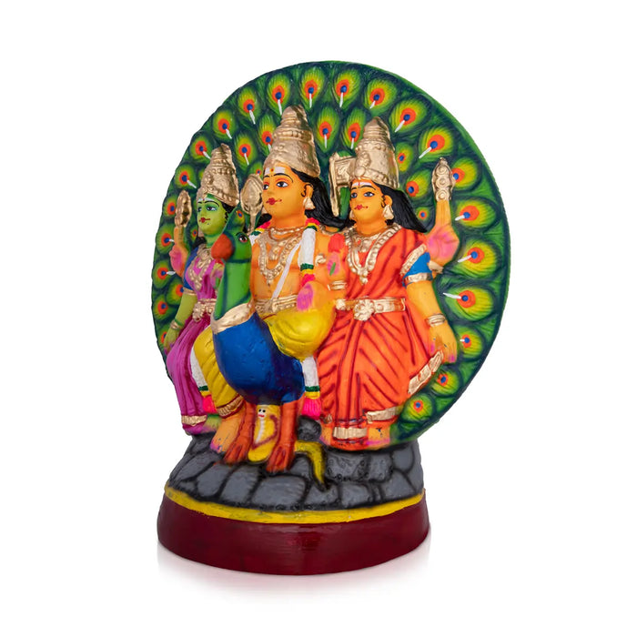 Mayil Murugan Paper Mache Golu Bommai - 16 x 12 Inches | Giri Golu Doll/ Navaratri Golu Bomma/Gombe/Bommai