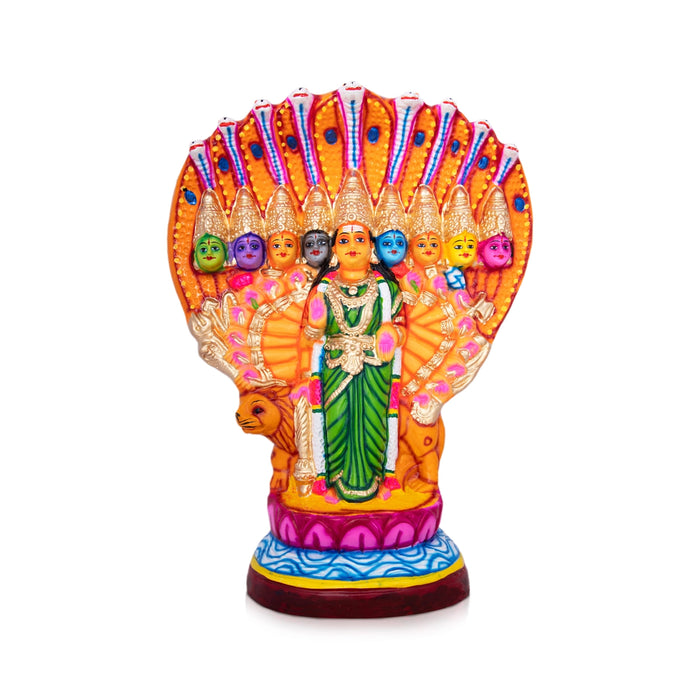 Nava Durga Paper Mache Golu Bommai - 20 x 15 Inches | Giri Golu Doll/ Navaratri Golu Bomma/Gombe/Bommai