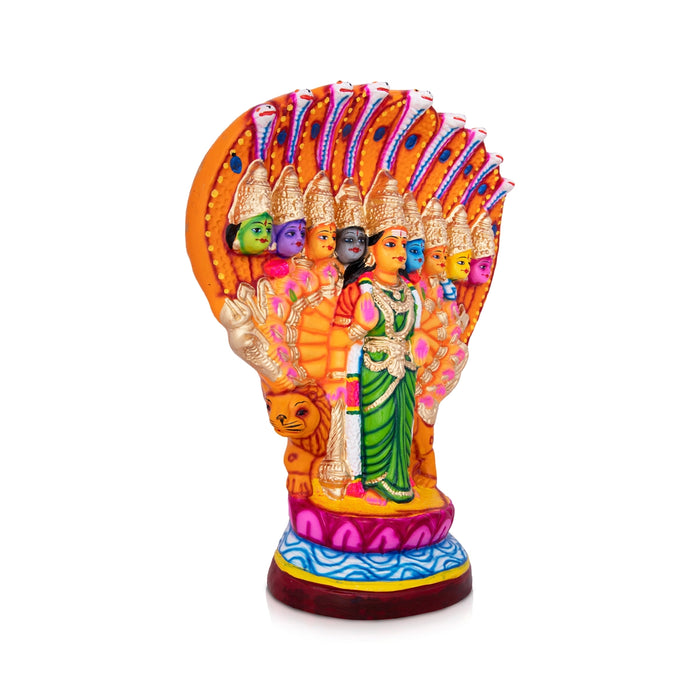 Nava Durga Paper Mache Golu Bommai - 20 x 15 Inches | Giri Golu Doll/ Navaratri Golu Bomma/Gombe/Bommai