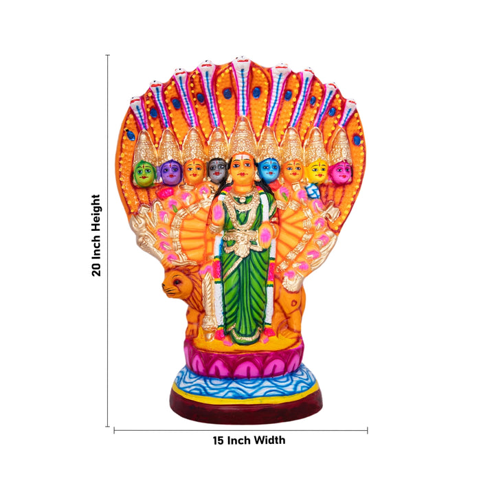 Nava Durga Paper Mache Golu Bommai - 20 x 15 Inches | Giri Golu Doll/ Navaratri Golu Bomma/Gombe/Bommai