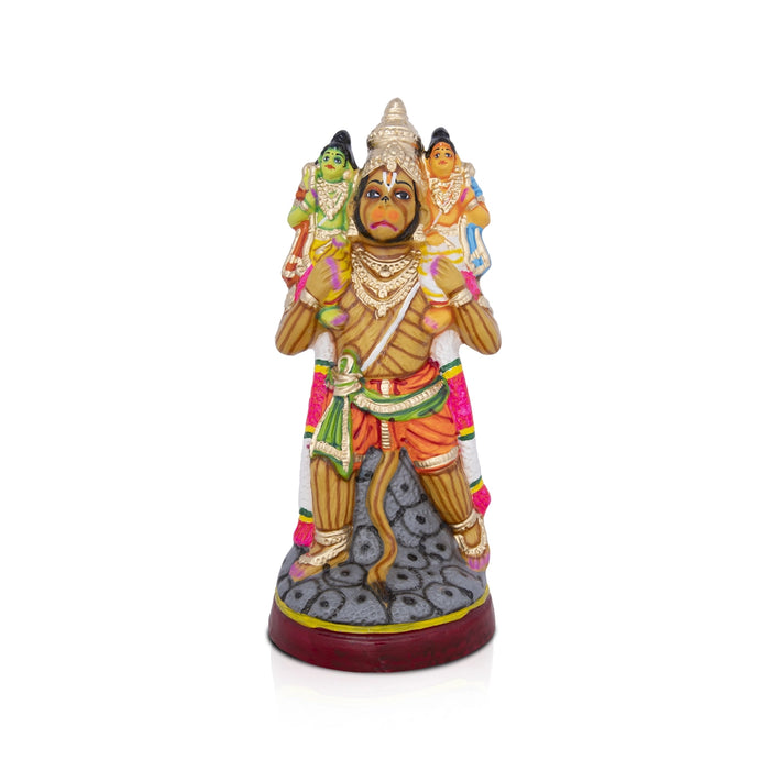 Hanuman Lifting Ram Lakshman Paper Mache Golu Bommai - 16 x 6 Inches | Giri Golu Doll/ Navaratri Golu Bomma/Gombe/Bommai