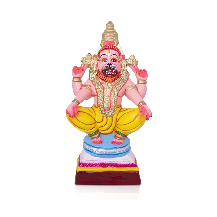 Yoga Narasimhar Paper Mache Golu Bommai - 22 x 12 Inches | Giri Golu Doll/ Navaratri Golu Bomma/Gombe/Bommai