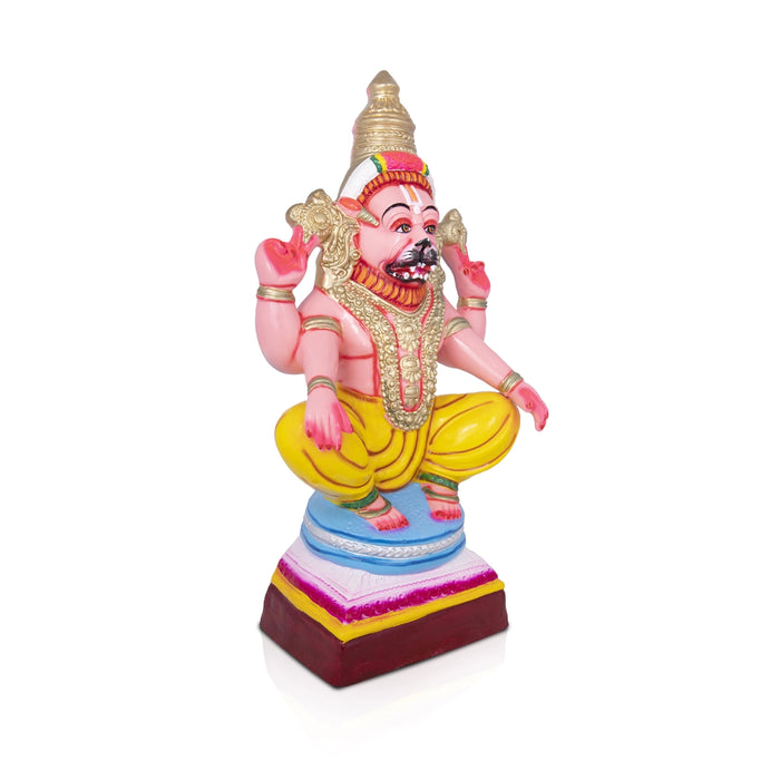 Yoga Narasimhar Paper Mache Golu Bommai - 22 x 12 Inches | Giri Golu Doll/ Navaratri Golu Bomma/Gombe/Bommai