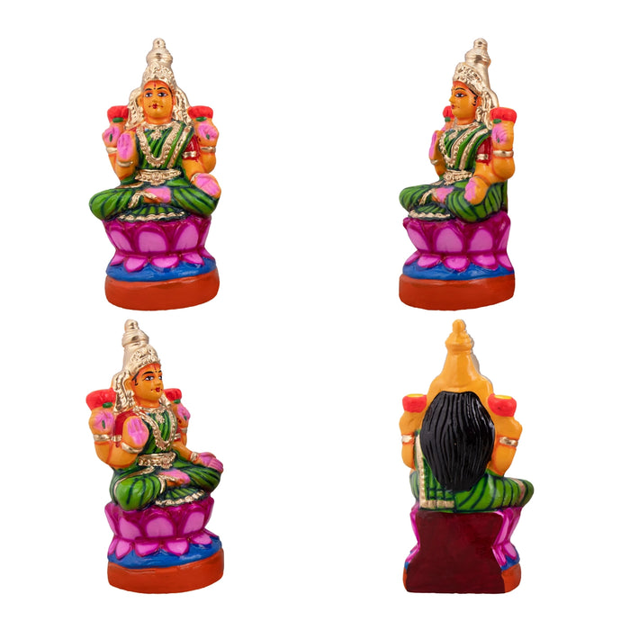 Lakshmi Saraswati Durgai Paper Mache Golu Bommai Set - 9 x 6 Inches | Giri Golu Doll/ Navaratri Golu Bomma/Gombe/Bommai