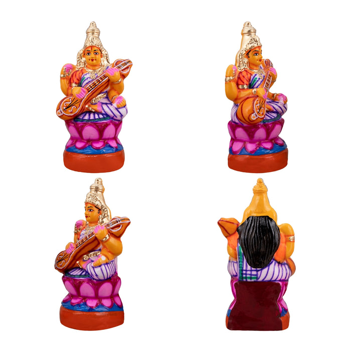 Lakshmi Saraswati Durgai Paper Mache Golu Bommai Set - 9 x 6 Inches | Giri Golu Doll/ Navaratri Golu Bomma/Gombe/Bommai