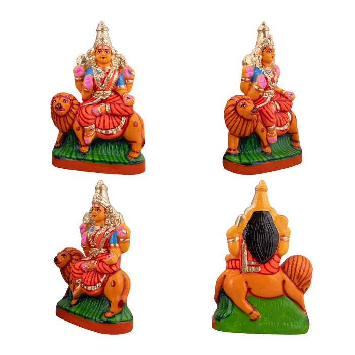 Lakshmi Saraswati Durgai Paper Mache Golu Bommai Set - 9 x 6 Inches | Giri Golu Doll/ Navaratri Golu Bomma/Gombe/Bommai