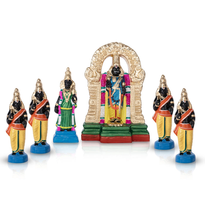 Parthasarathy Perumal Thayar Clay Golu Bommai Set - 12 X 8 Inches | Navaratri Golu Gombe/ Giri Golu Doll