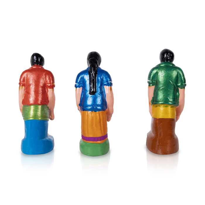 Tyre Game Clay Golu Bommai Set - 7 X 2.5 Inches | Navaratri Golu Gombe/ Giri Golu Doll/ Navratri Decoration