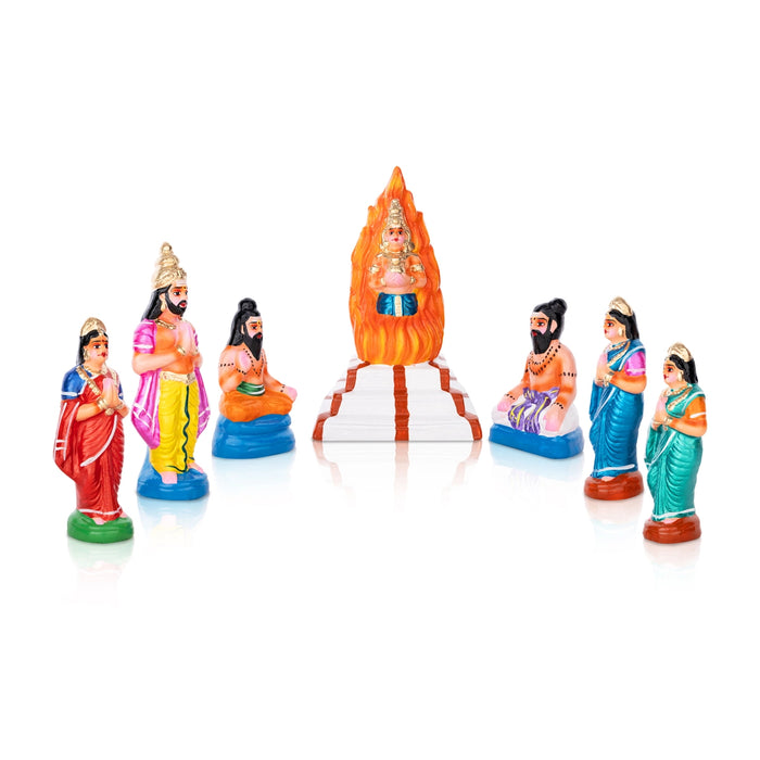 Putrakameshti Yagam Clay Golu Bommai Set- 11 X 6.5 Inches | Navaratri Golu Gombe/ Giri Golu Doll/Navratri Decor
