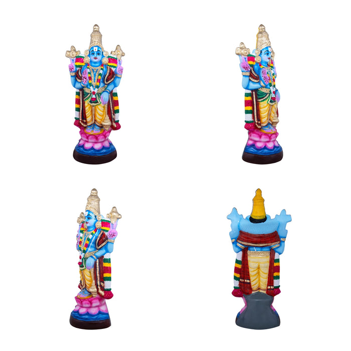 Perumal Sridevi Bhudevi Paper Mache Golu Bommai Set - 18 x 8 Inches | Giri Golu doll/ Navaratri Golu Bomma