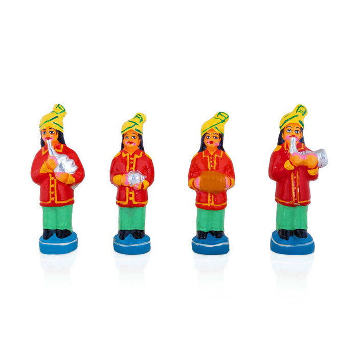 Band Set Clay Golu Bommai - 6.5 x 3 Inches | Giri Golu Doll/ Navaratri Golu Bommalu/ Dasara Doll