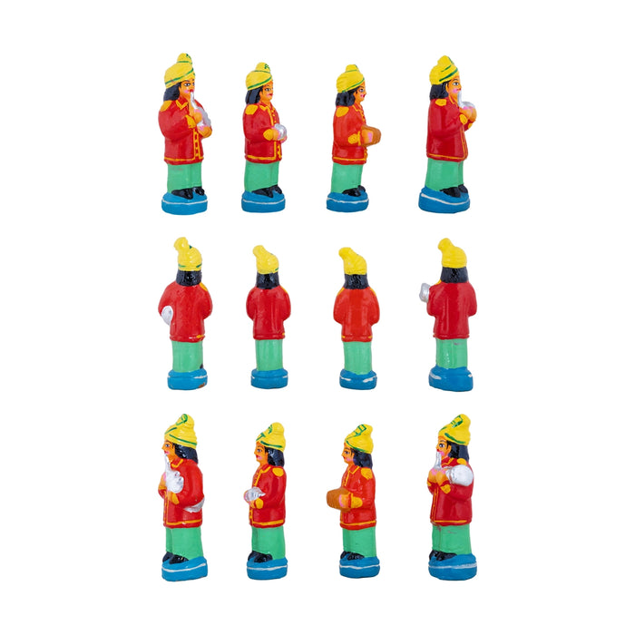 Band Set Clay Golu Bommai - 6.5 x 3 Inches | Giri Golu Doll/ Navaratri Golu Bommalu/ Dasara Doll