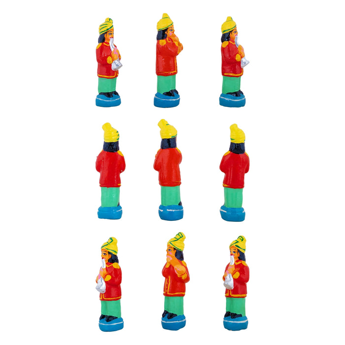 Band Set Clay Golu Bommai - 6.5 x 3 Inches | Giri Golu Doll/ Navaratri Golu Bommalu/ Dasara Doll