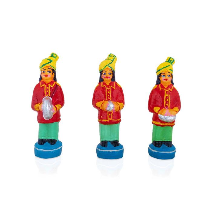 Band Set Clay Golu Bommai - 6.5 x 3 Inches | Giri Golu Doll/ Navaratri Golu Bommalu/ Dasara Doll