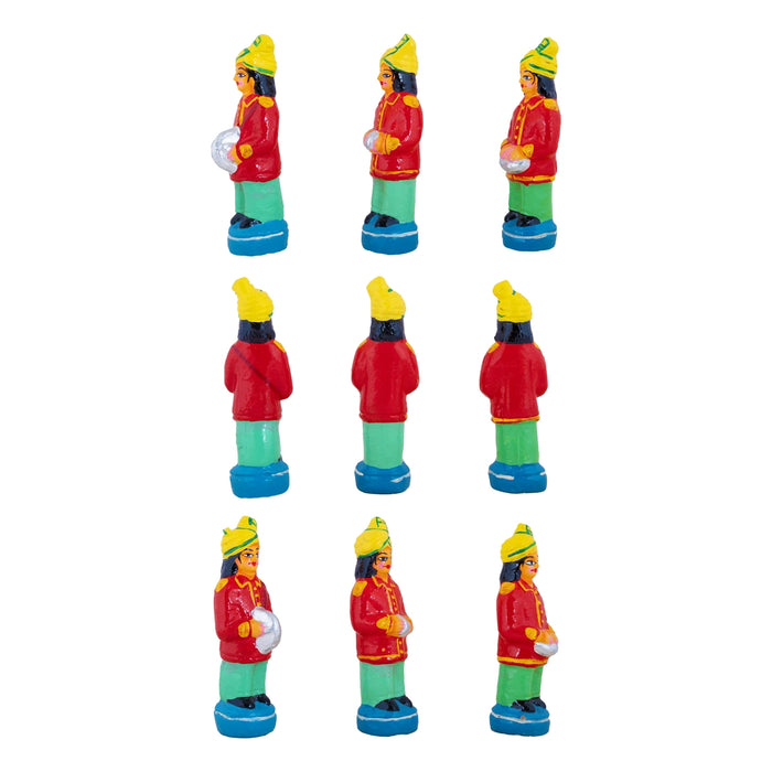 Band Set Clay Golu Bommai - 6.5 x 3 Inches | Giri Golu Doll/ Navaratri Golu Bommalu/ Dasara Doll