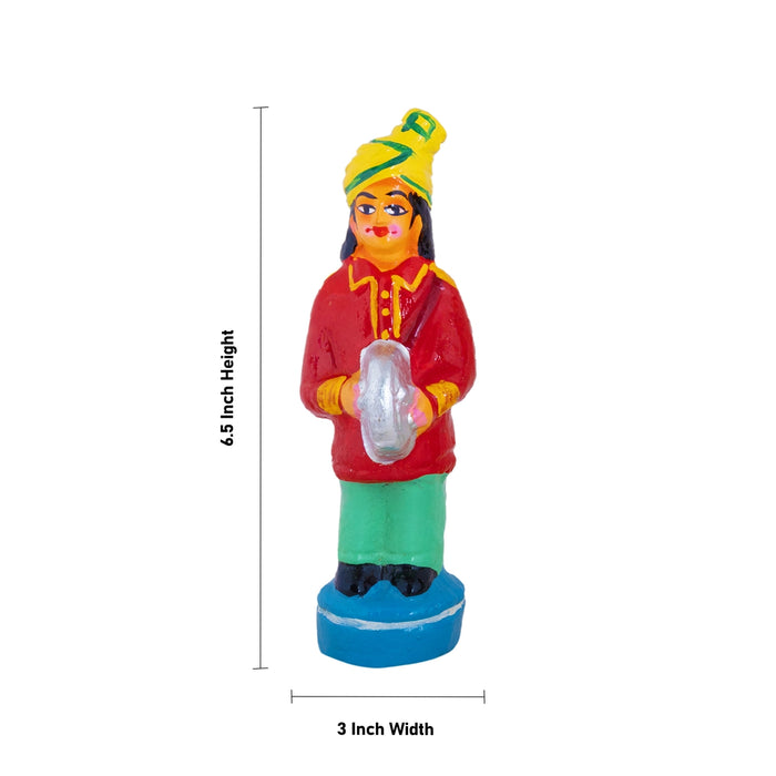 Band Set Clay Golu Bommai - 6.5 x 3 Inches | Giri Golu Doll/ Navaratri Golu Bommalu/ Dasara Doll