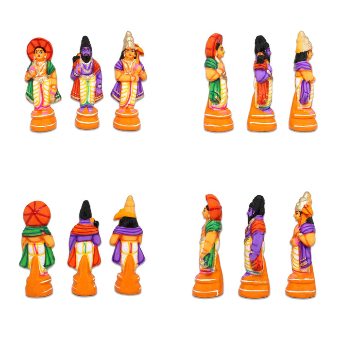 Dasavatharam Clay Golu Bommai Set - 9 x 3.5 Inches | Giri Golu Doll/ Navaratri Golu Bomma/ Gombe/ Bommai