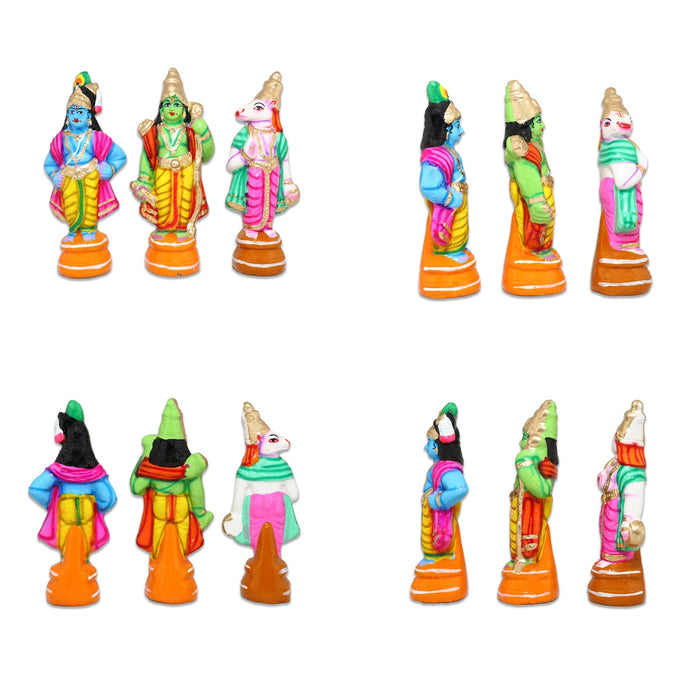 Dasavatharam Clay Golu Bommai Set - 9 x 3.5 Inches | Giri Golu Doll/ Navaratri Golu Bomma/ Gombe/ Bommai