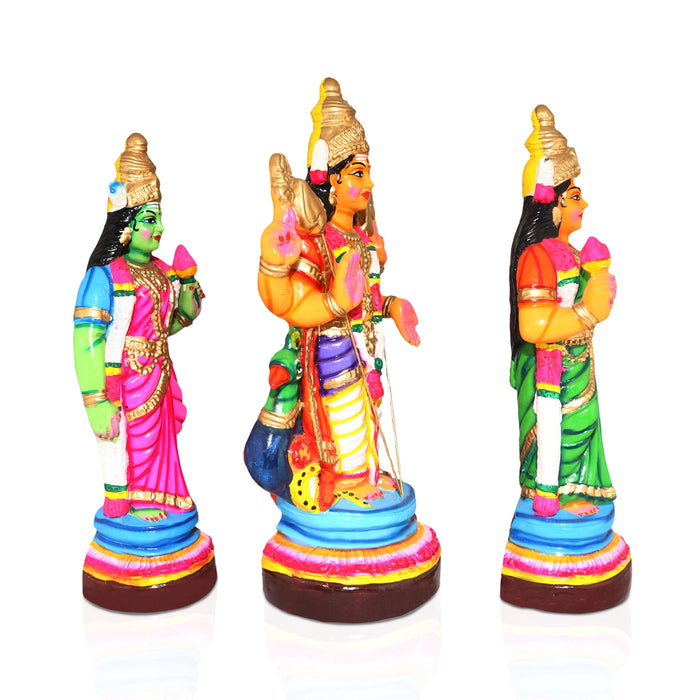 Murugan Valli Deivanai Paper Mache Golu Bommai Set - 18 x 9 Inches | Giri Golu Doll/ Navaratri Golu Bomma/Gombe